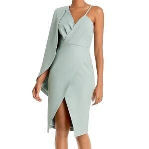 NWT $170 LAVISH ALICE cape drape one side sage green dress US 6